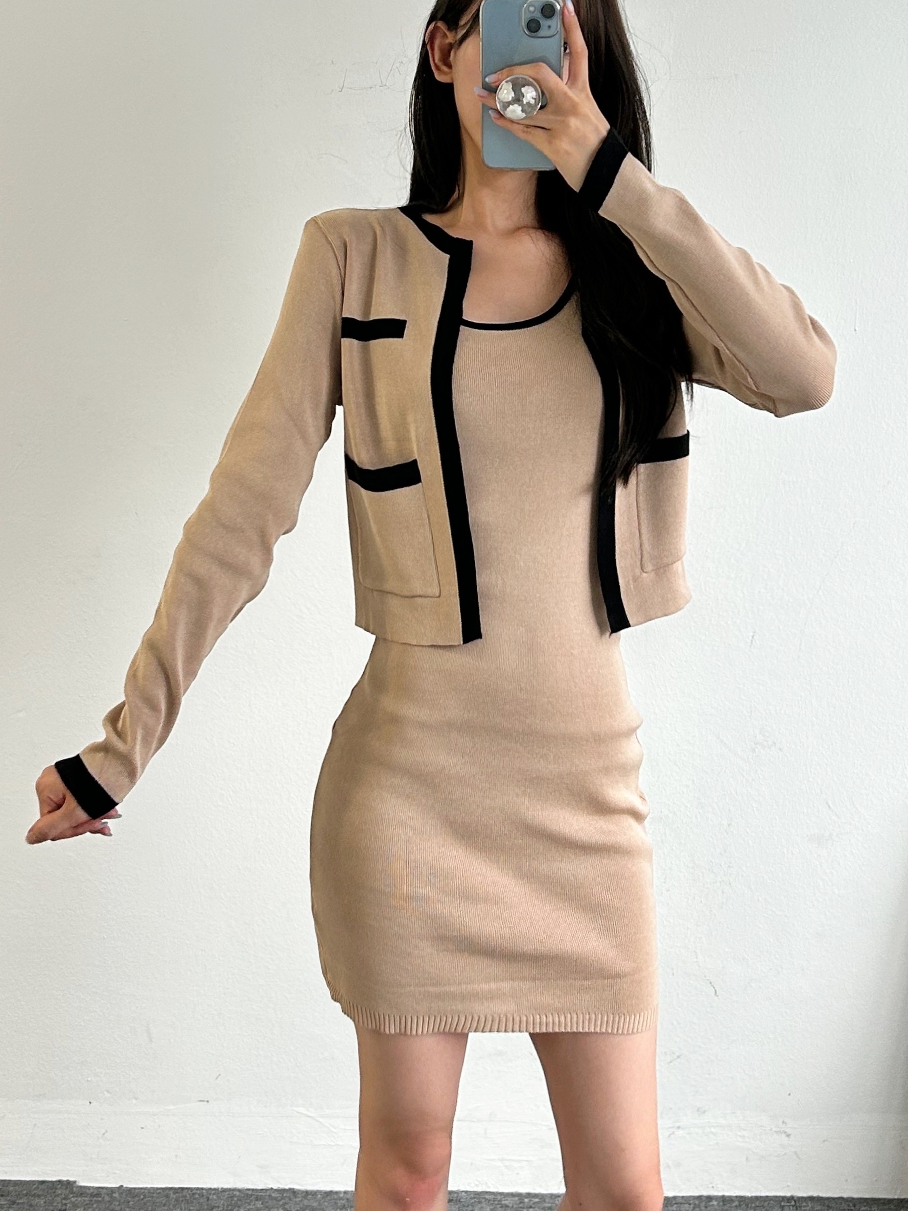 配色ニットカーデ&ワンピースSET | 詳細画像19