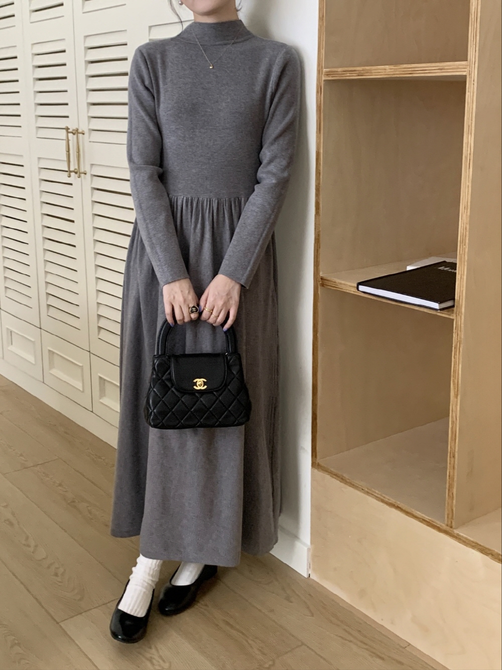 ハーフネックフレアニットワンピース | 詳細画像2