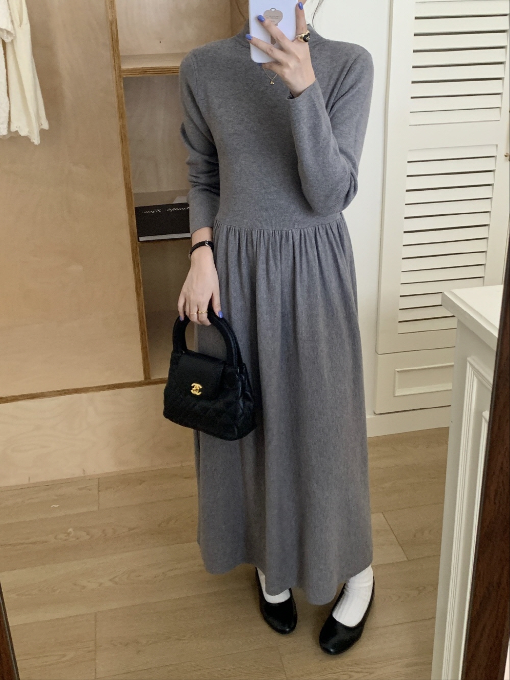 ハーフネックフレアニットワンピース | 詳細画像7