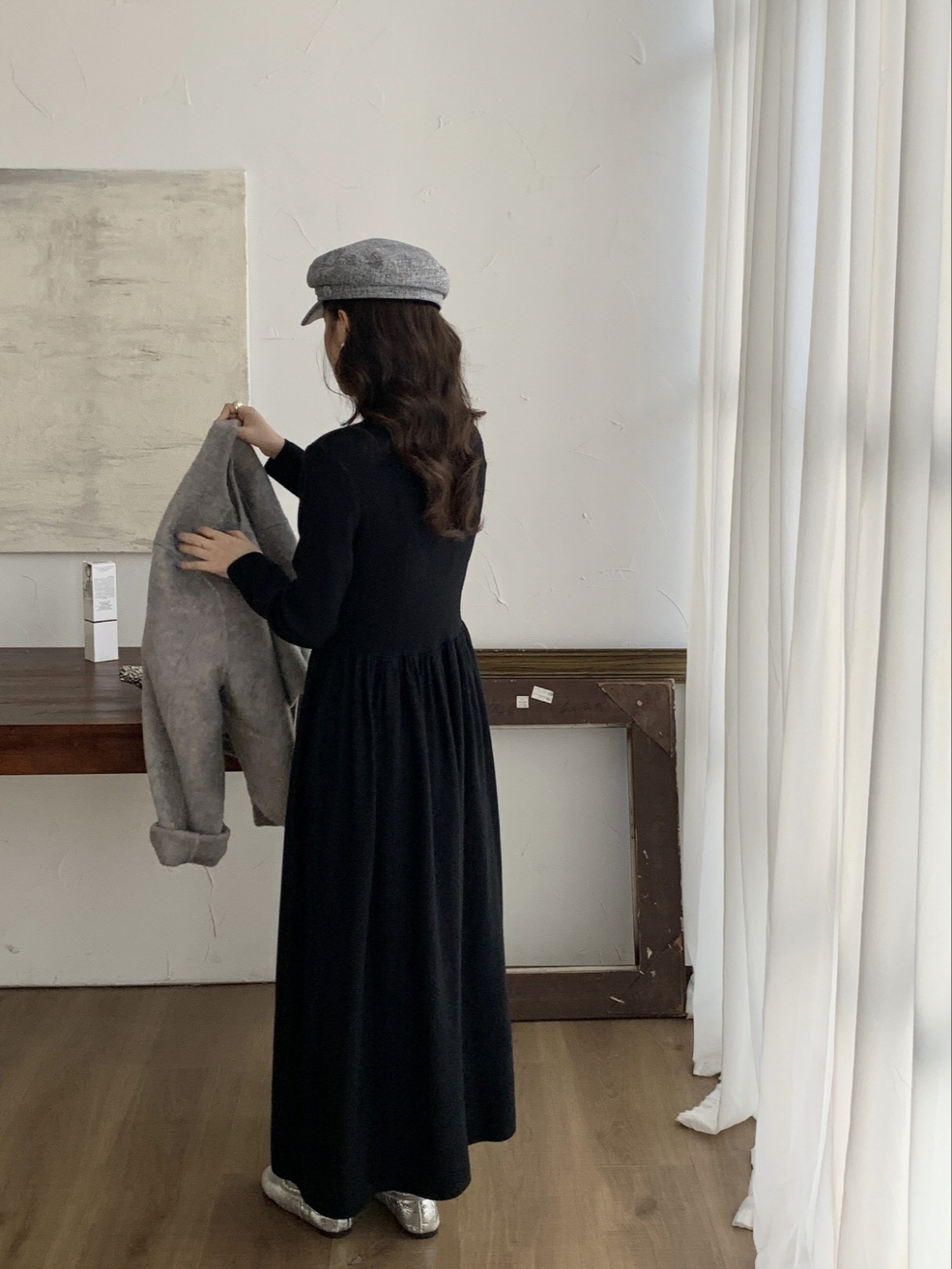 ハーフネックフレアニットワンピース | 詳細画像12