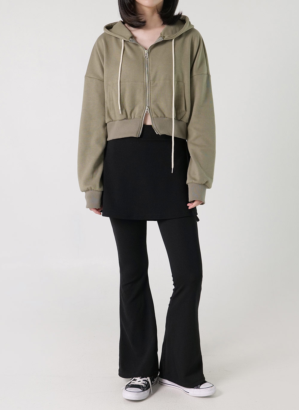 ストリング付フードダブルジップパーカー | DHOLIC | 詳細画像2