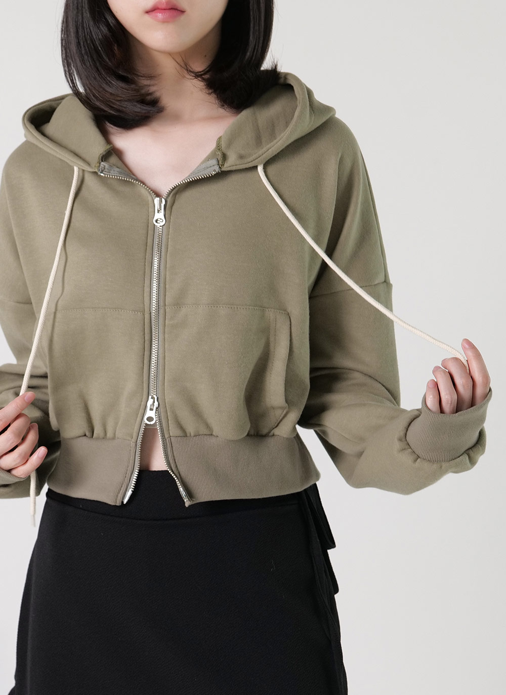 ストリング付フードダブルジップパーカー | DHOLIC | 詳細画像5