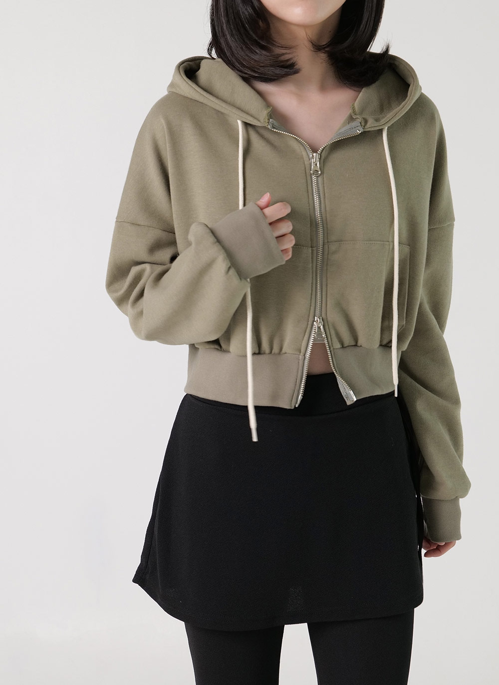 ストリング付フードダブルジップパーカー | DHOLIC | 詳細画像7