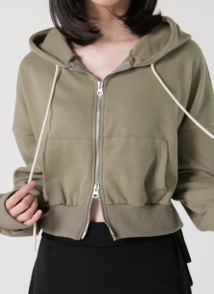 ストリング付フードダブルジップパーカー | DHOLIC | 詳細画像1