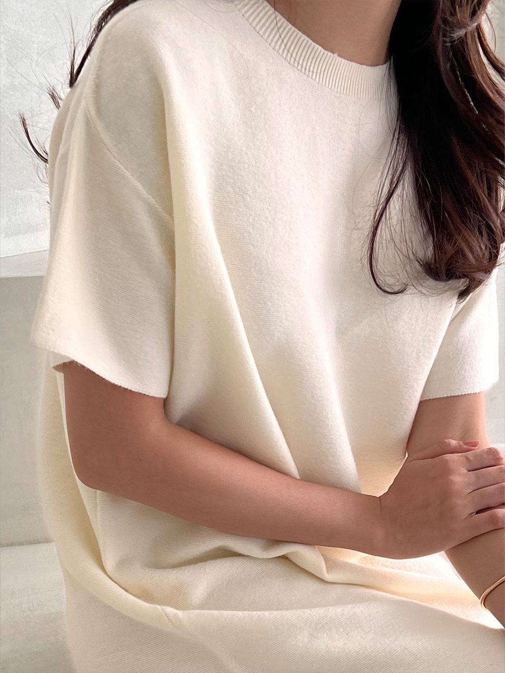 ウール混半袖ニットワンピース | 詳細画像3