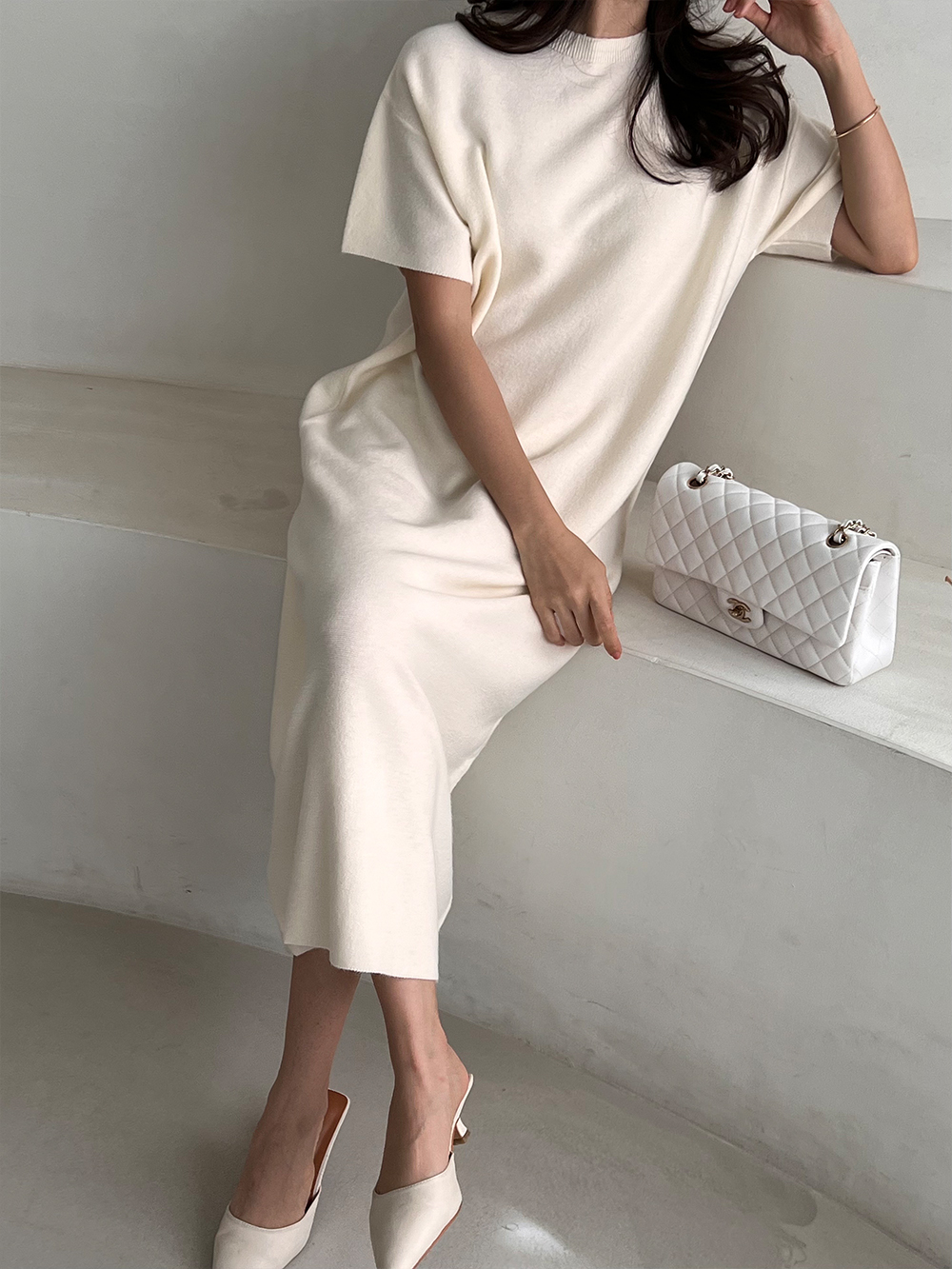 ウール混半袖ニットワンピース | 詳細画像5