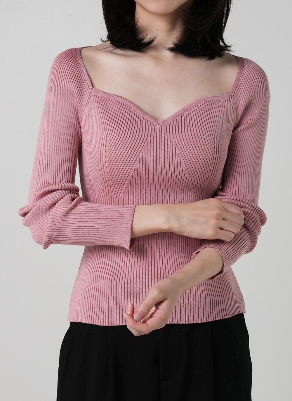 ハートネックスリムリブニット | DHOLIC | 詳細画像4