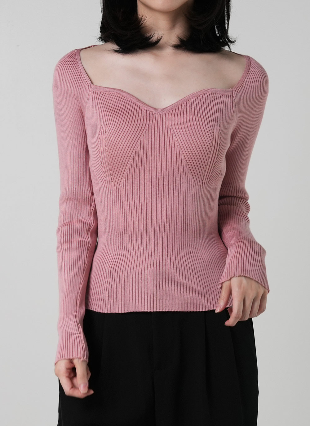 ハートネックスリムリブニット | DHOLIC | 詳細画像7