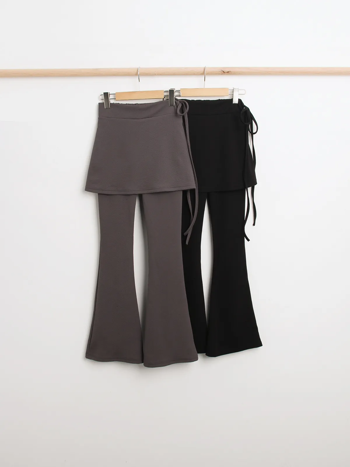 リボンスカートレイヤードフレアパンツ | レディースファッション通販  