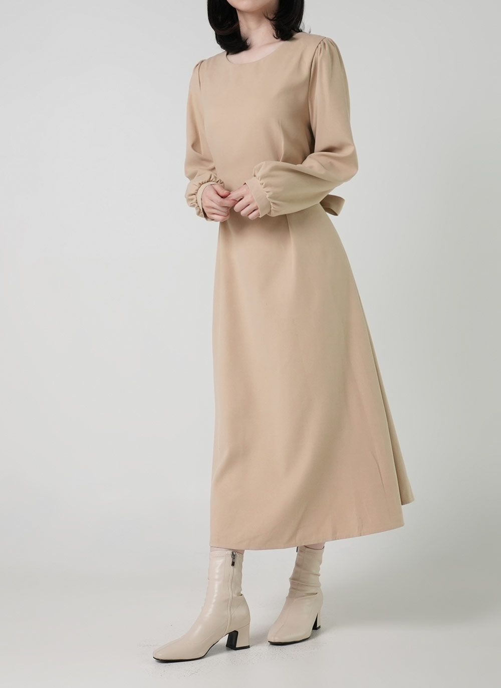 ラウンドリボンパフワンピース | DHOLIC | 詳細画像5