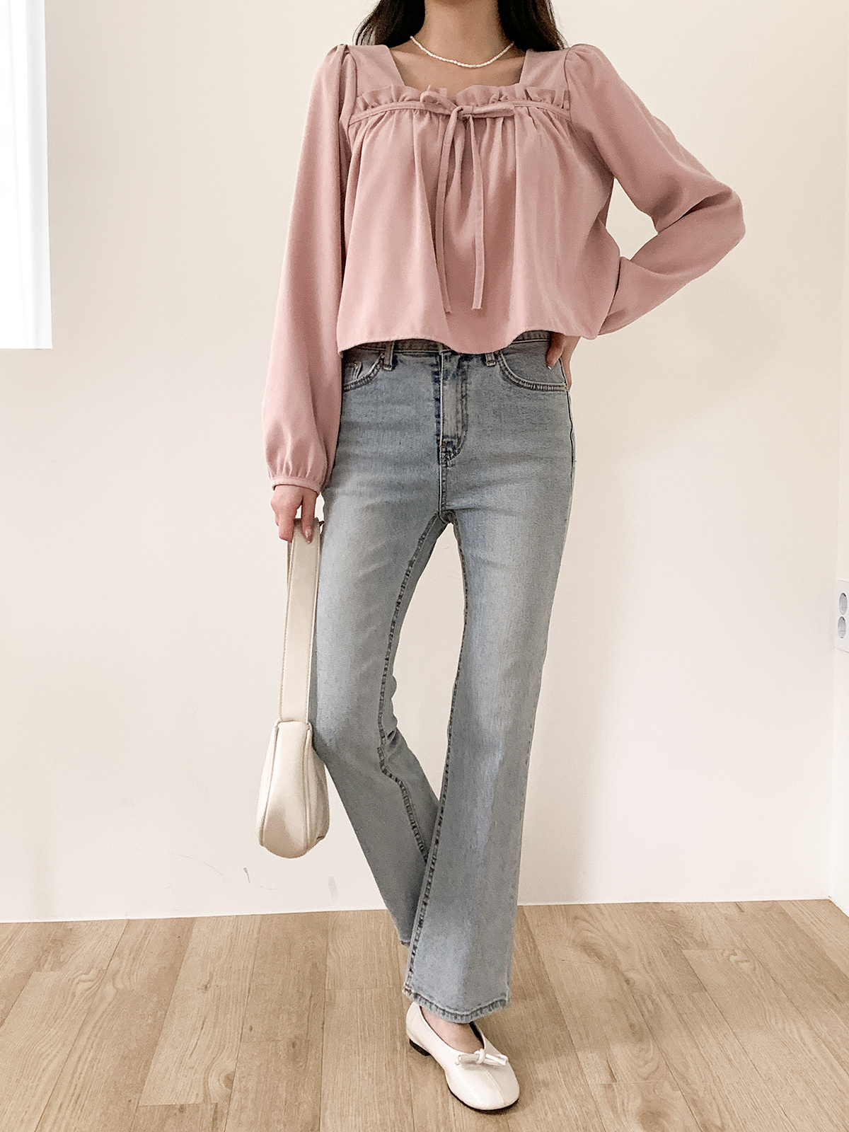 フリルリボンスクエアネックブラウス | 詳細画像7