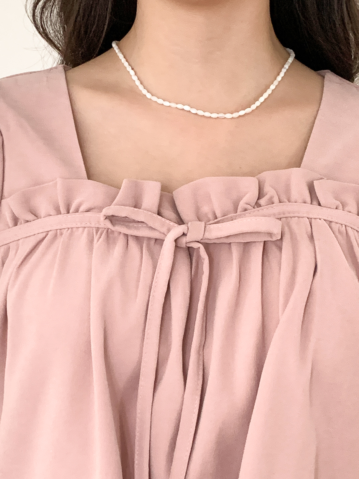 フリルリボンスクエアネックブラウス | 詳細画像11