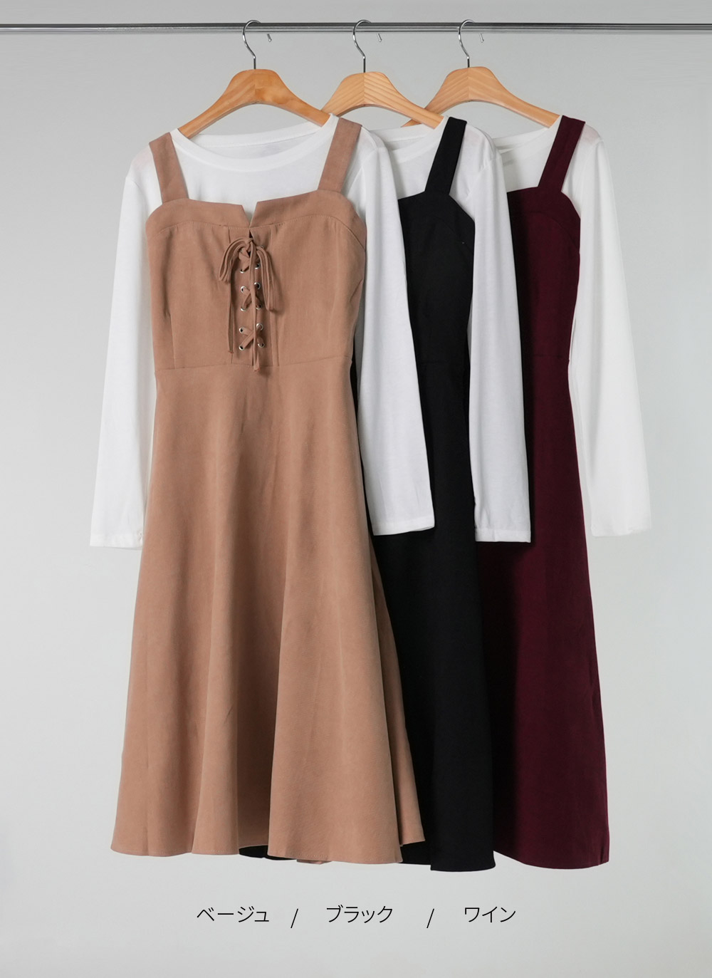 Tシャツ&ボタンビスチェワンピースSET | DHOLIC | 詳細画像14