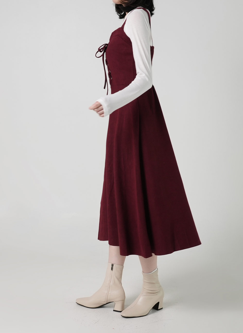 Tシャツ&ボタンビスチェワンピースSET | DHOLIC | 詳細画像8