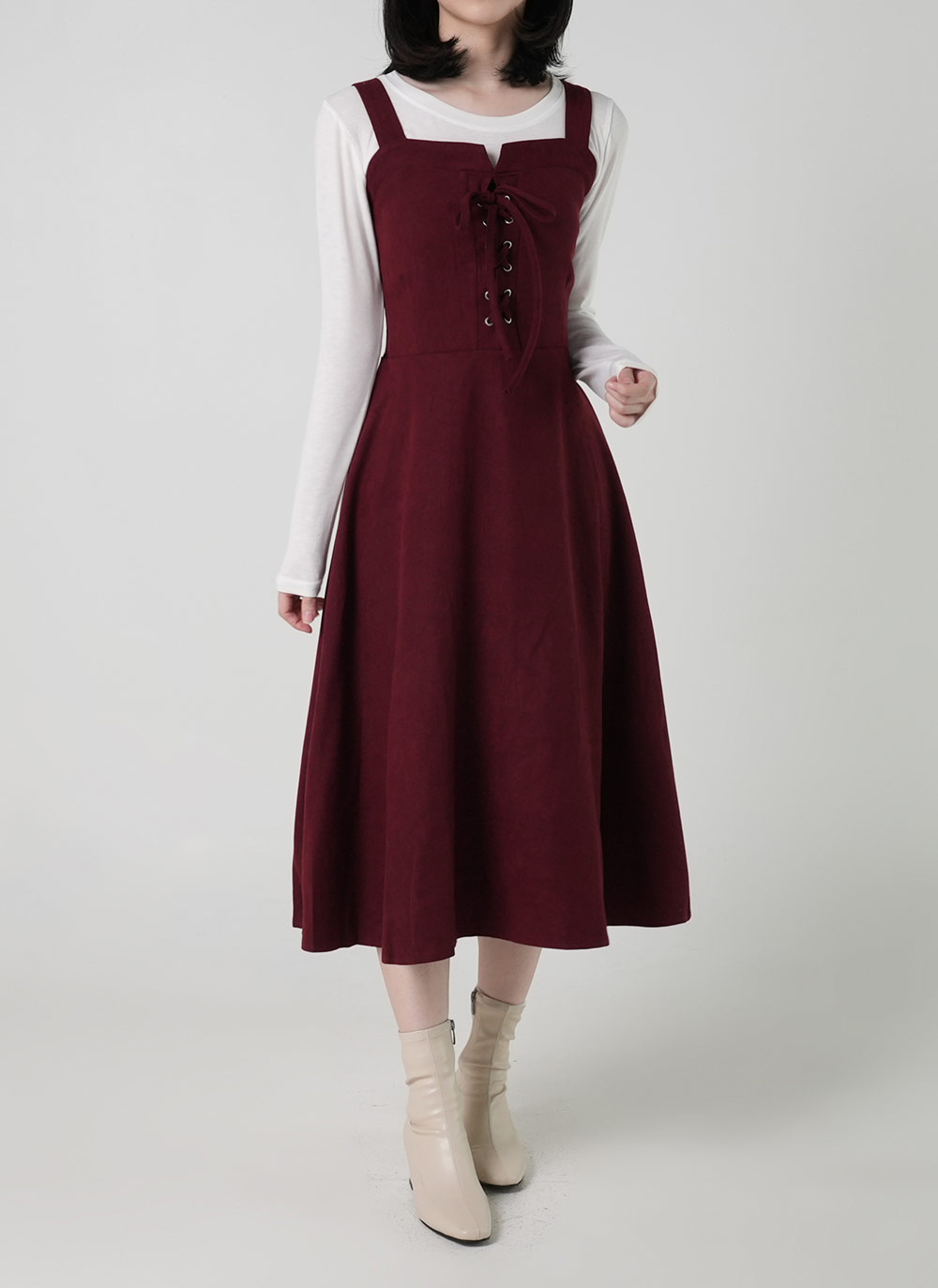 Tシャツ&ボタンビスチェワンピースSET | DHOLIC | 詳細画像2