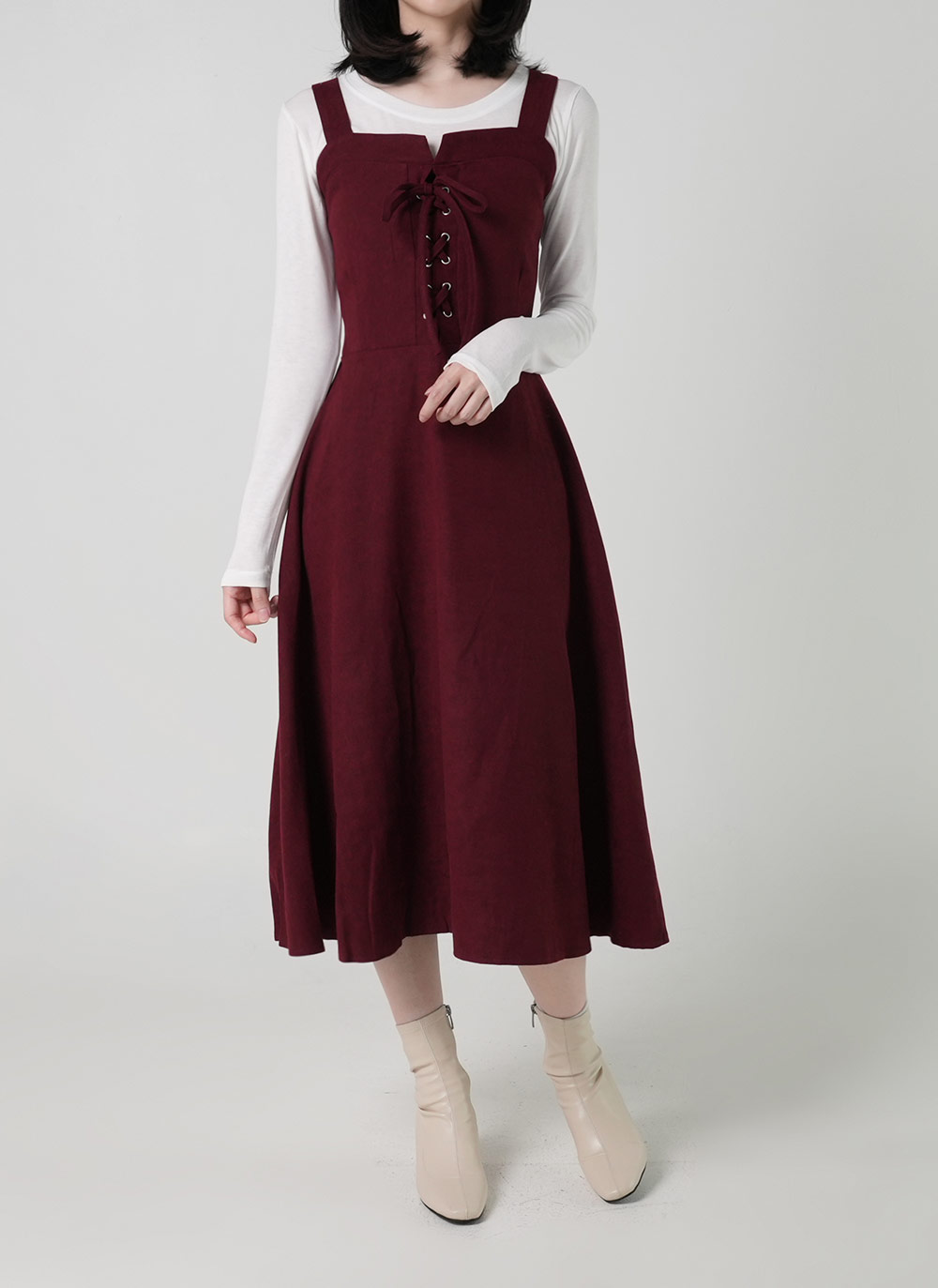 Tシャツ&ボタンビスチェワンピースSET | DHOLIC | 詳細画像7