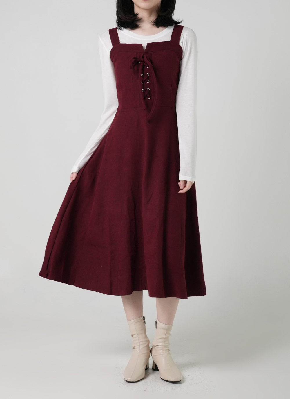 Tシャツ&ボタンビスチェワンピースSET | DHOLIC | 詳細画像4