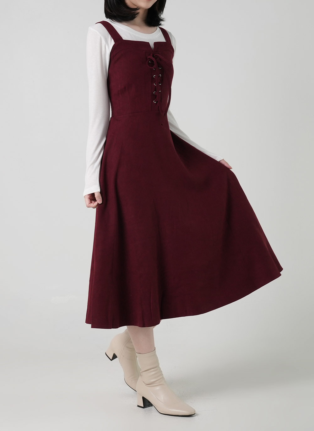 Tシャツ&ボタンビスチェワンピースSET | DHOLIC | 詳細画像5