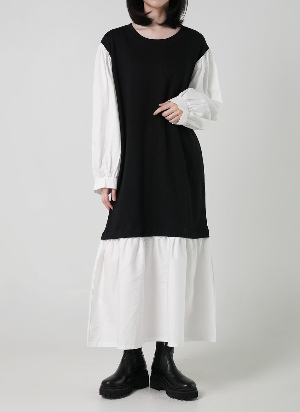 ドッキングパフフレアヘムワンピース | DHOLIC | 詳細画像2