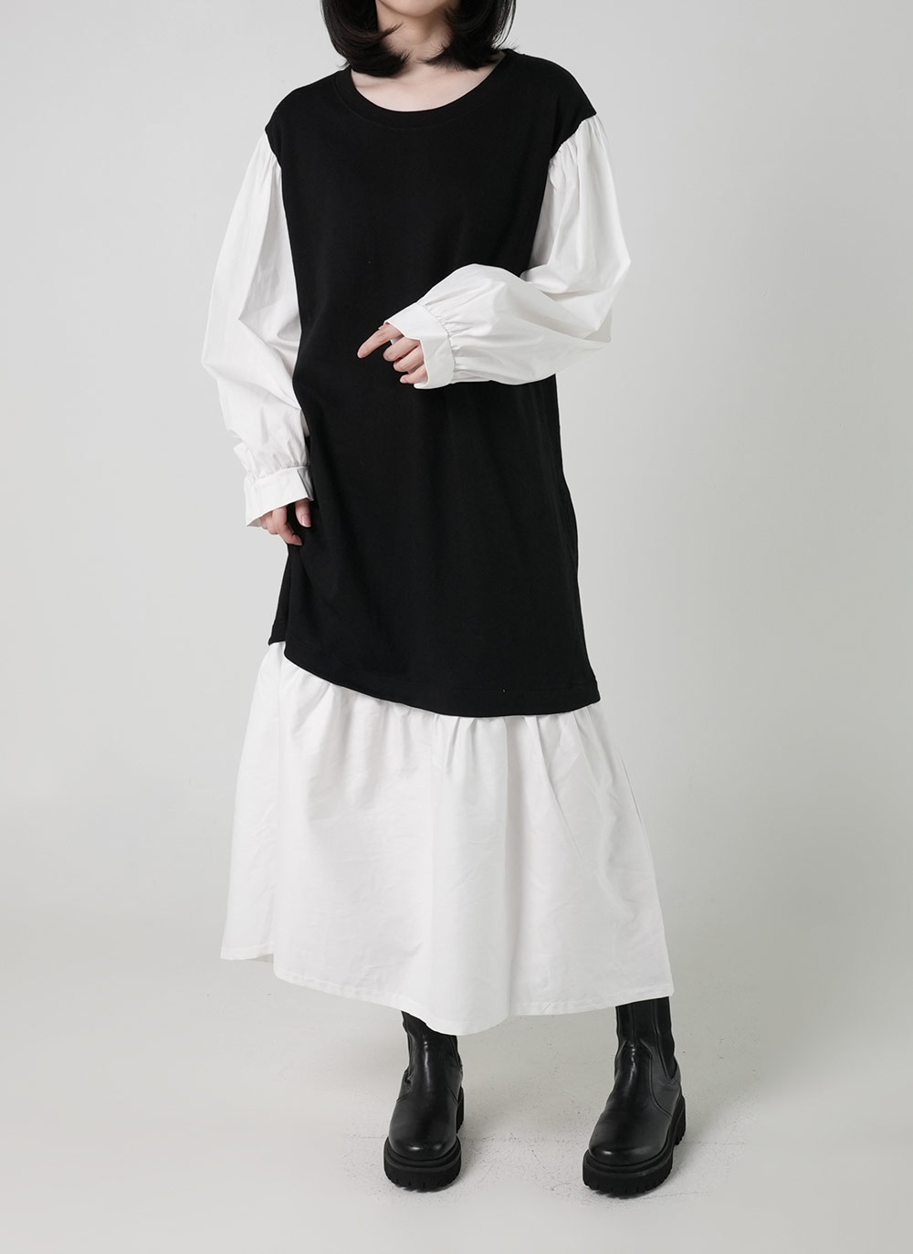 ドッキングパフフレアヘムワンピース | DHOLIC | 詳細画像7