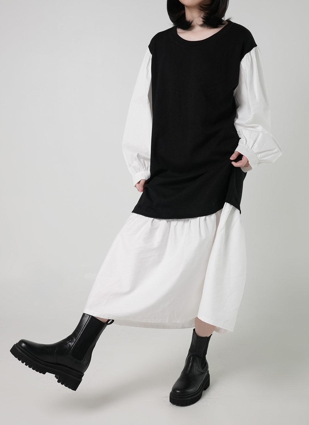 ドッキングパフフレアヘムワンピース | DHOLIC | 詳細画像4