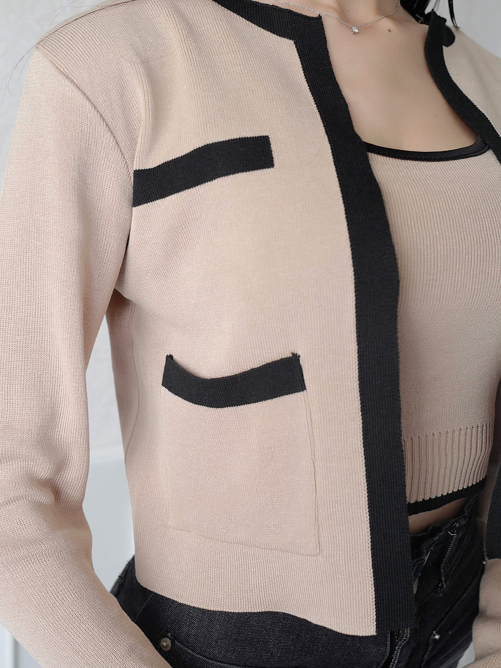 配色ニットノータンクトップ&カーディガンSET | 詳細画像13