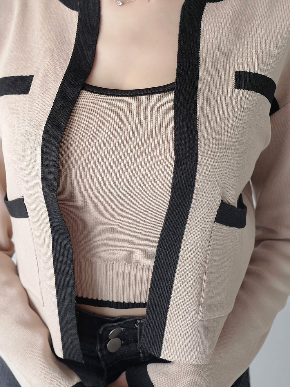 配色ニットノータンクトップ&カーディガンSET | 詳細画像14