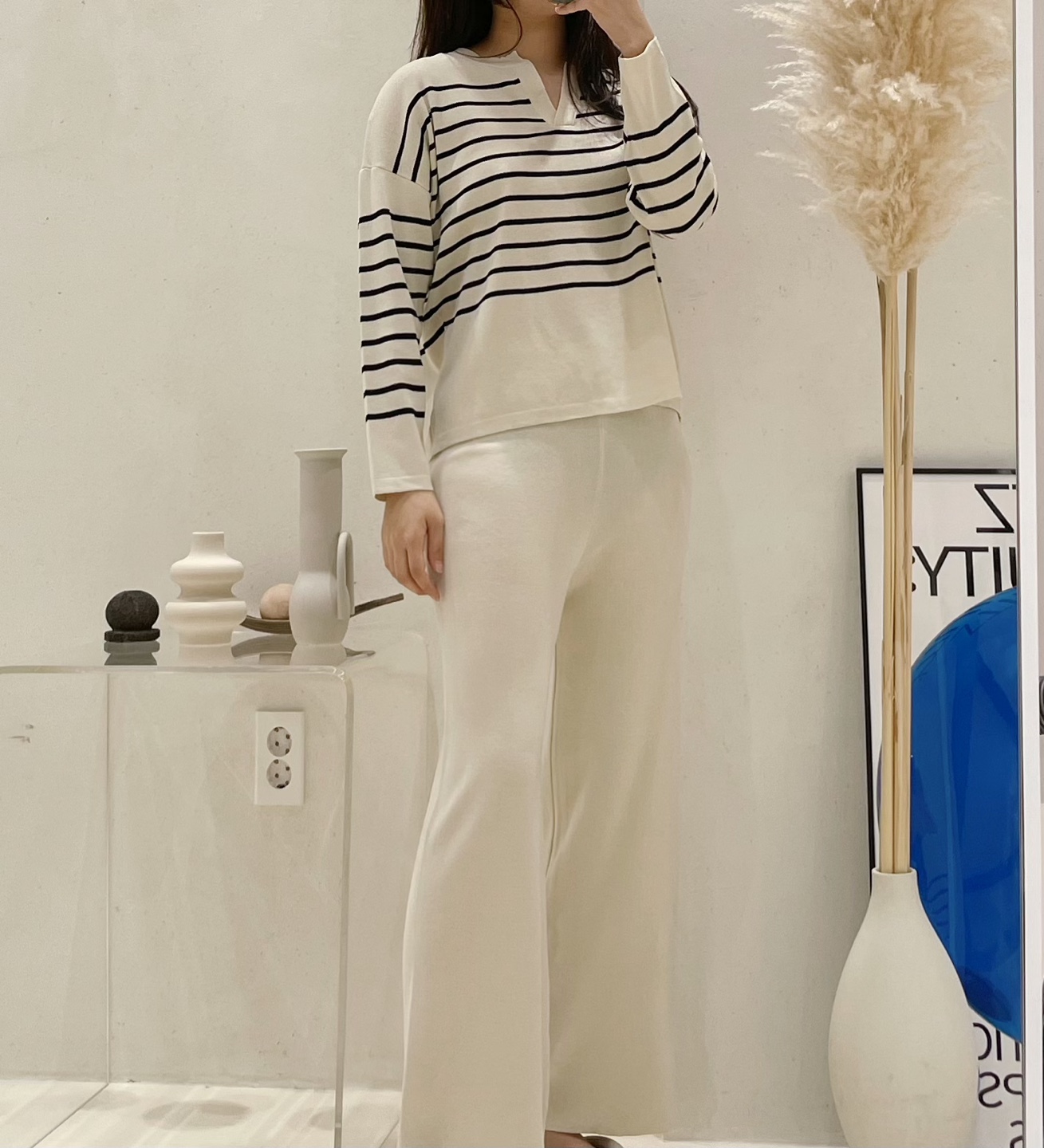 ボーダーキーネックニット&パンツSET | 詳細画像4