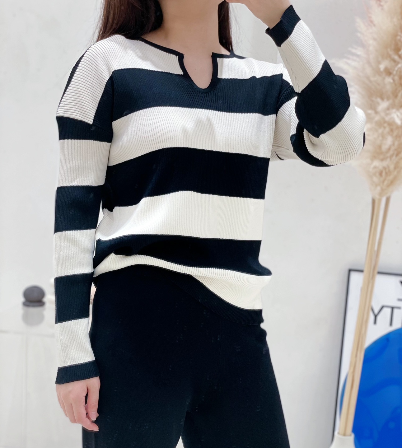 スリットネックボーダーニット&パンツSET | 詳細画像8