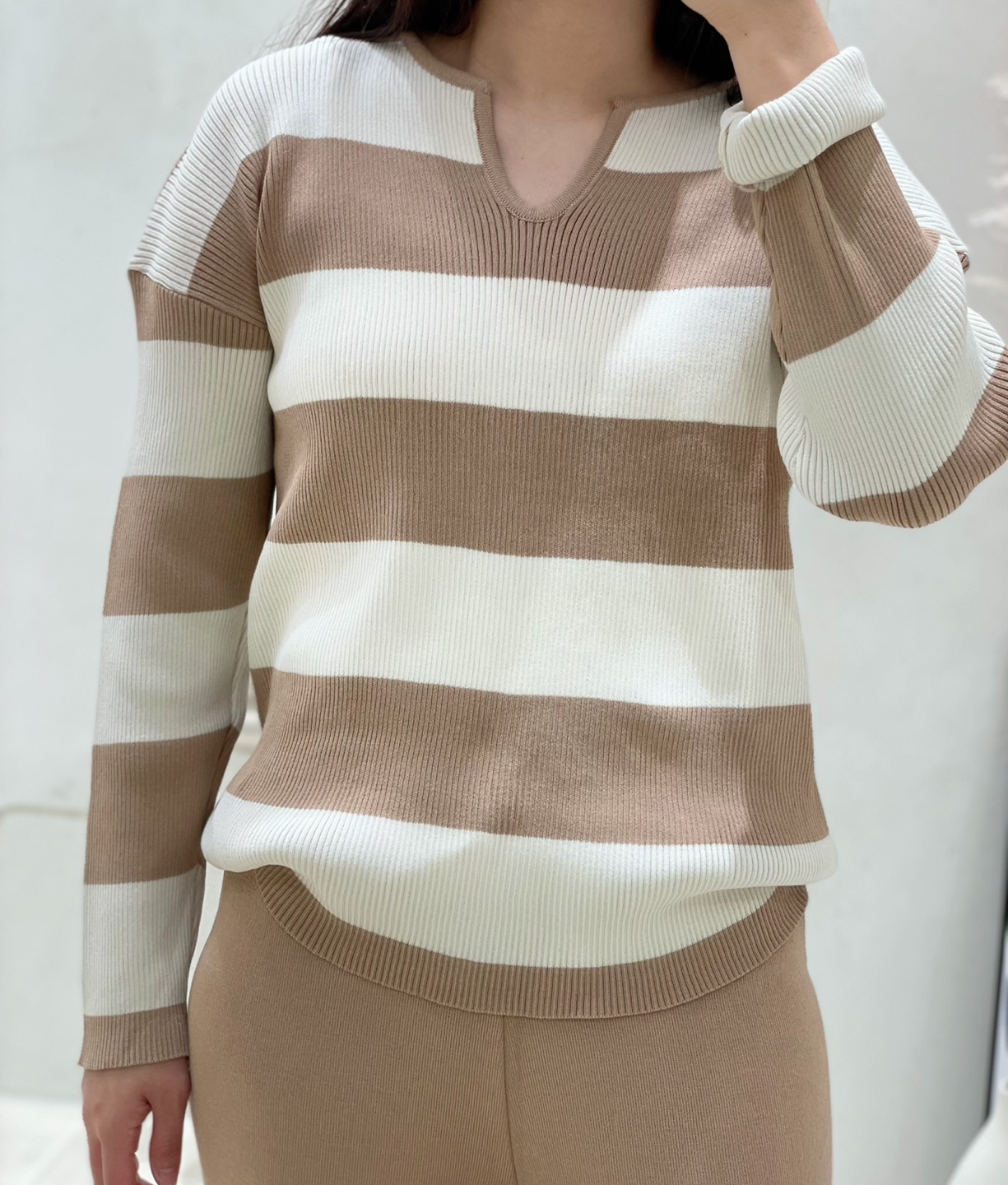 スリットネックボーダーニット&パンツSET | 詳細画像11