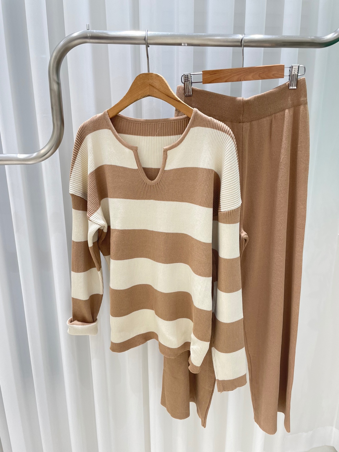 スリットネックボーダーニット&パンツSET | 詳細画像14