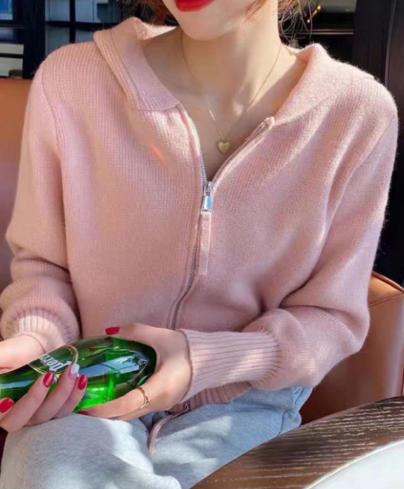 ウール混フードジップカーディガン | 詳細画像2