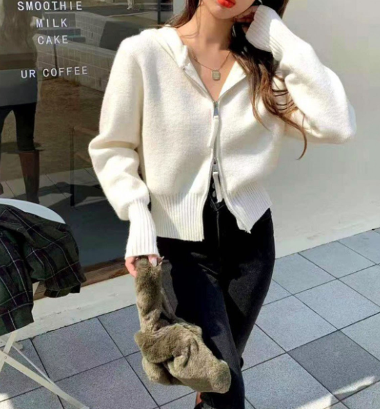 ウール混フードジップカーディガン | 詳細画像7