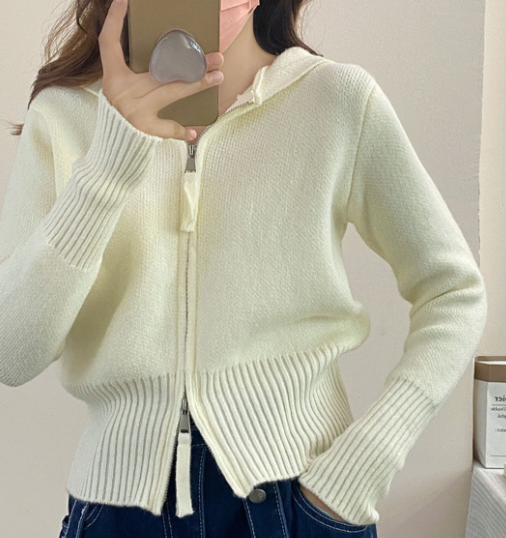 ウール混フードジップカーディガン | 詳細画像8