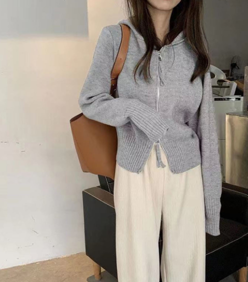 ウール混フードジップカーディガン | 詳細画像10