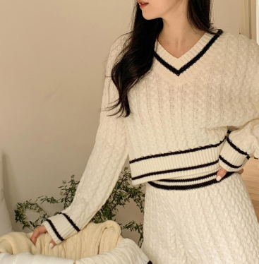 配色ケーブルニット&ショートパンツSET | 詳細画像5