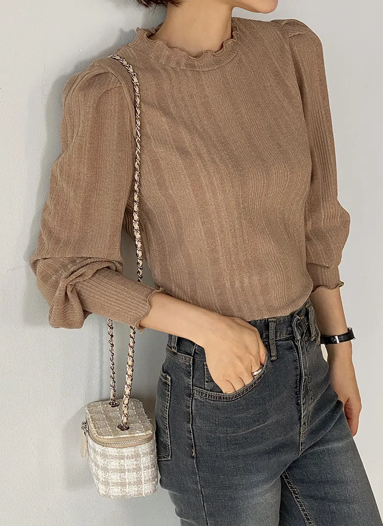 メロウハーフネックパフTシャツ | DHOLIC | 詳細画像1