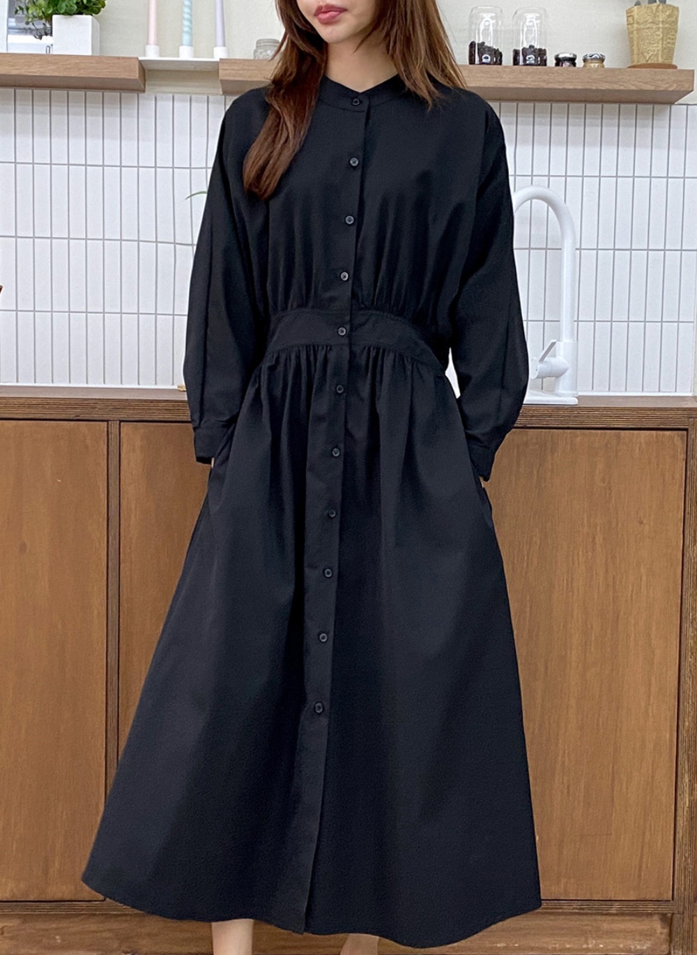 バンドカラーイージーフレアワンピース | 詳細画像3