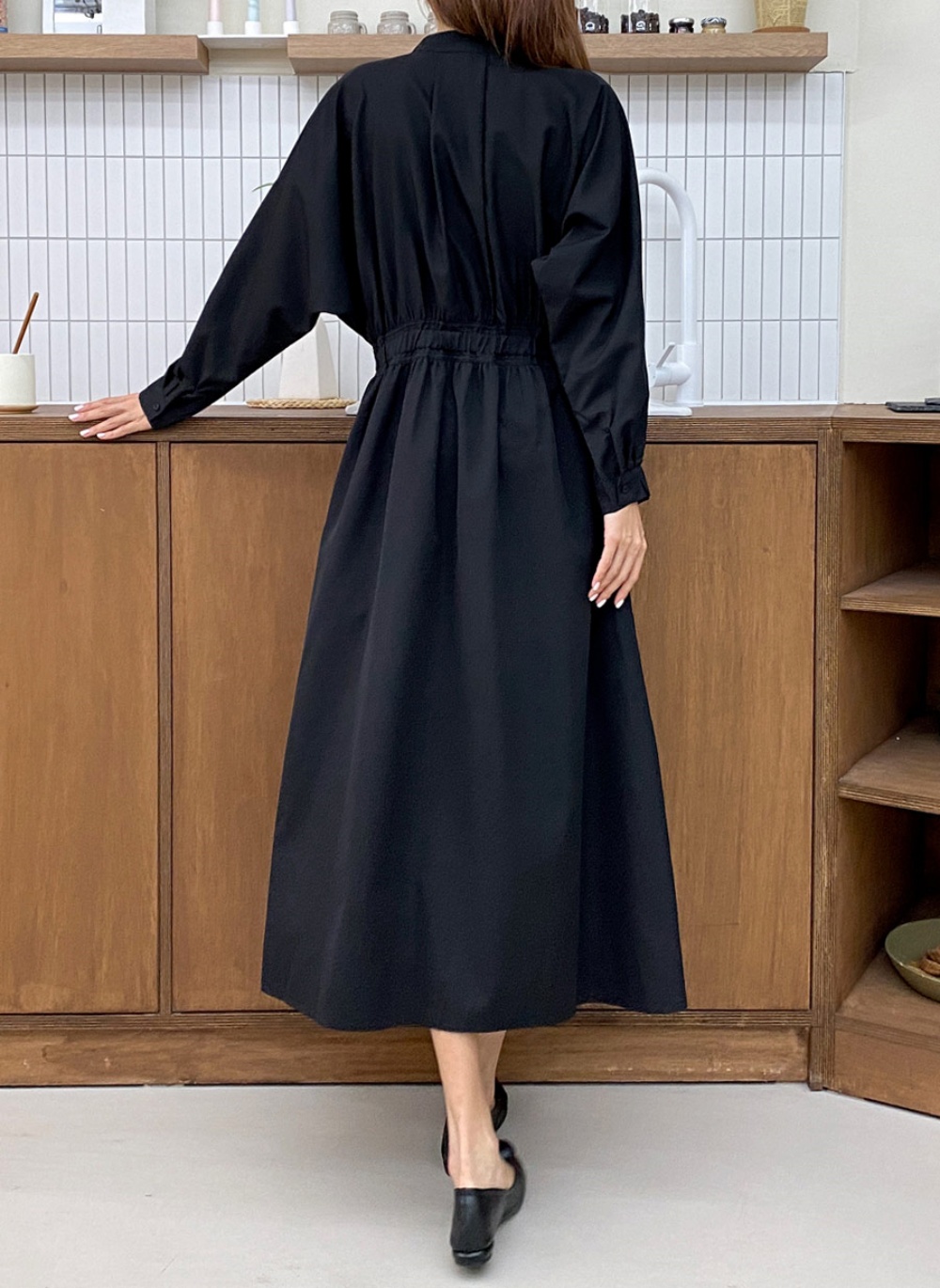 バンドカラーイージーフレアワンピース | 詳細画像6