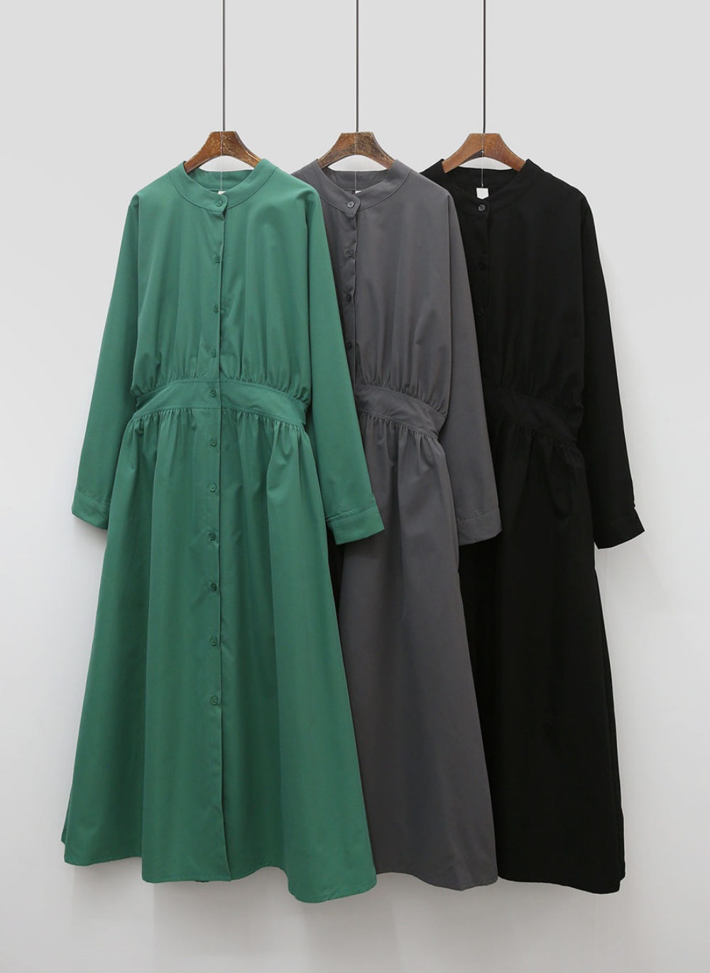 バンドカラーイージーフレアワンピース | 詳細画像12