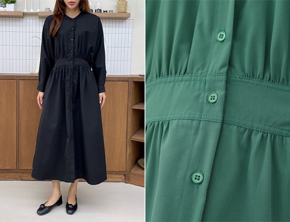 バンドカラーイージーフレアワンピース | 詳細画像24