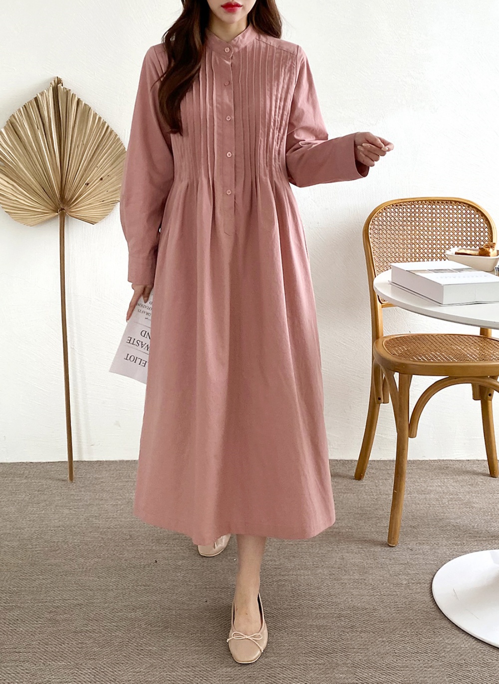 ピンタックバンドカラーワンピース | 詳細画像2