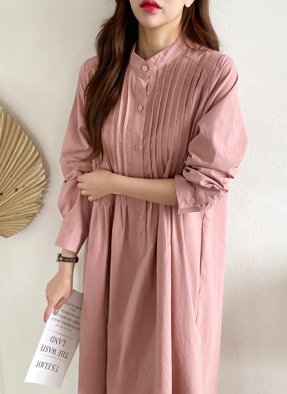 ピンタックバンドカラーワンピース | 詳細画像4