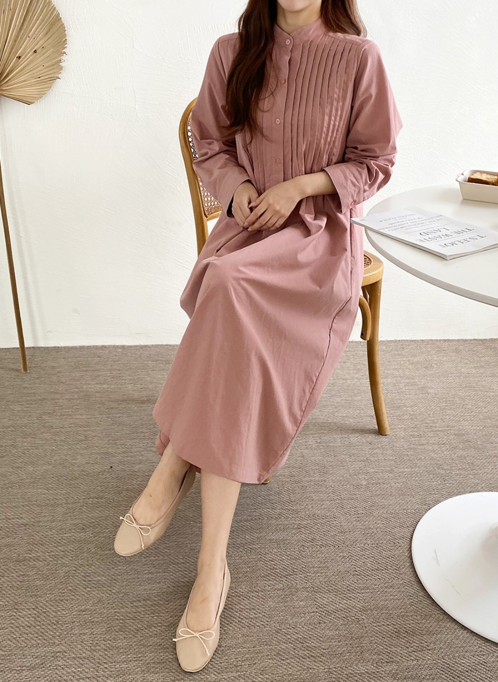 ピンタックバンドカラーワンピース | 詳細画像6