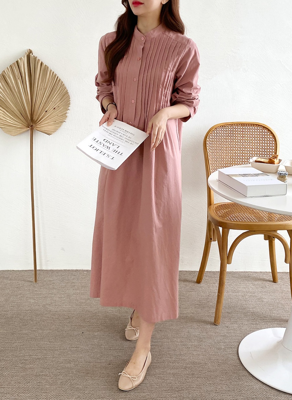 ピンタックバンドカラーワンピース | 詳細画像7