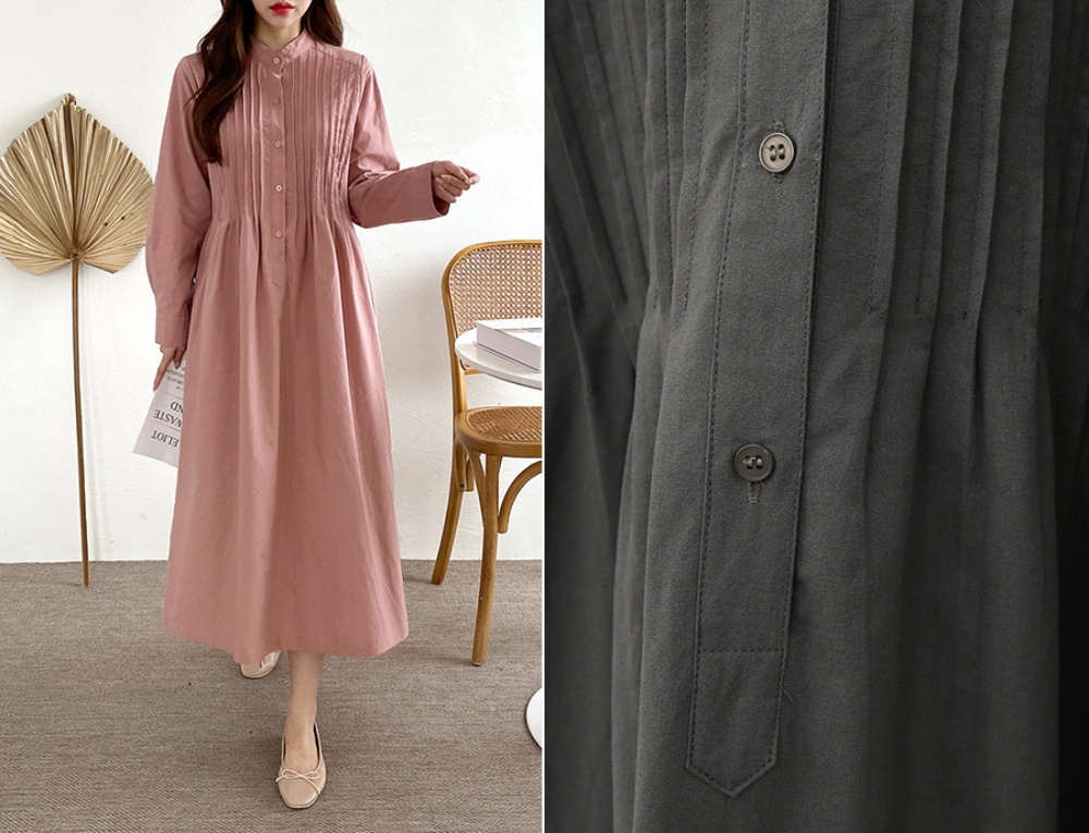 ピンタックバンドカラーワンピース | 詳細画像21