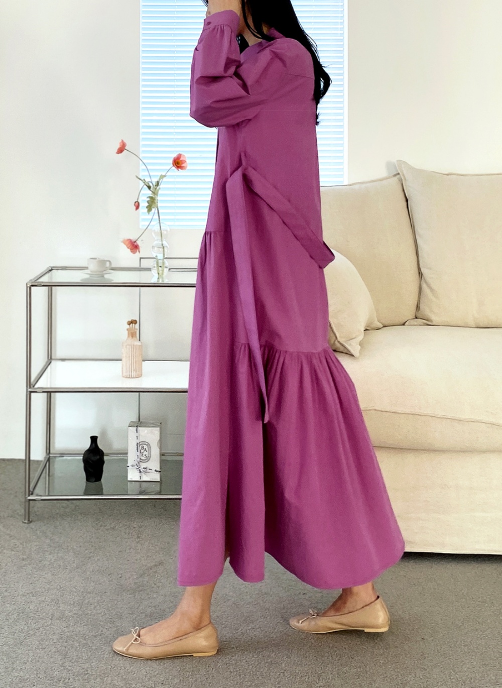 ストラップ付フレアシャツワンピース | 詳細画像9