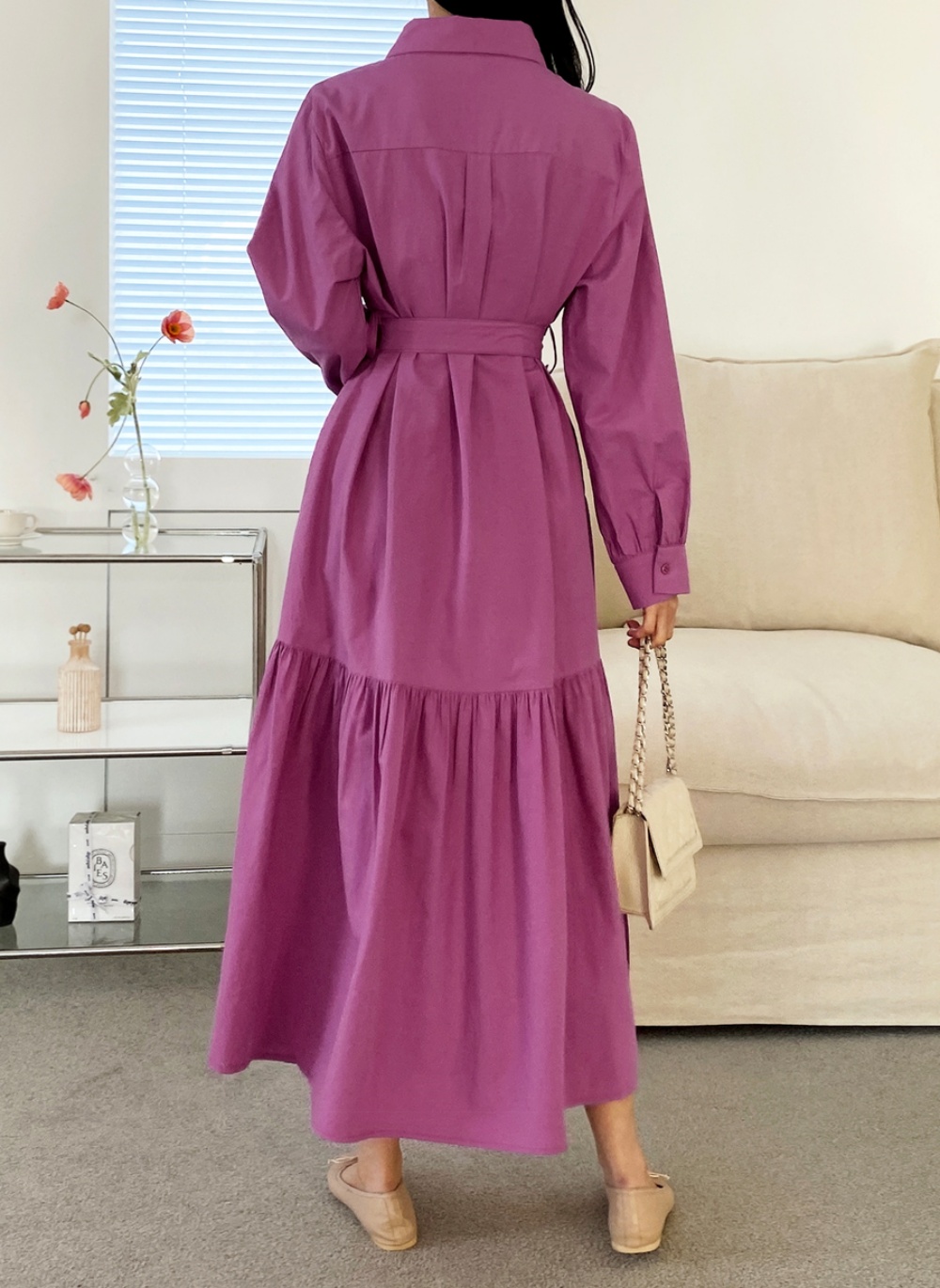 ストラップ付フレアシャツワンピース | 詳細画像11