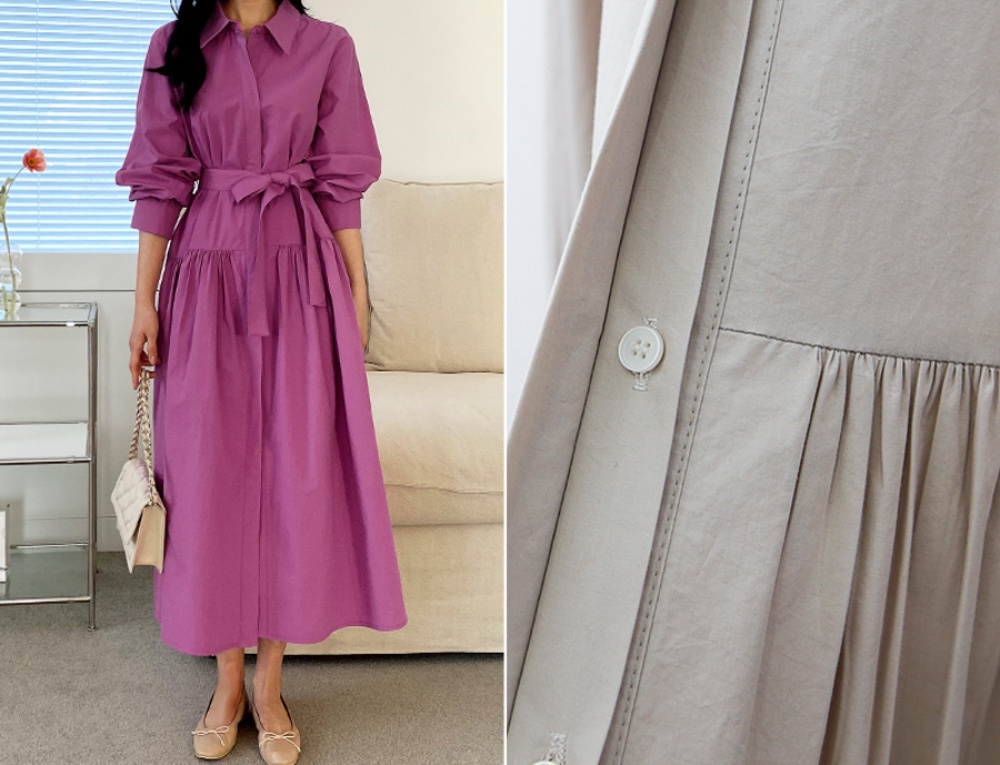 ストラップ付フレアシャツワンピース | 詳細画像12