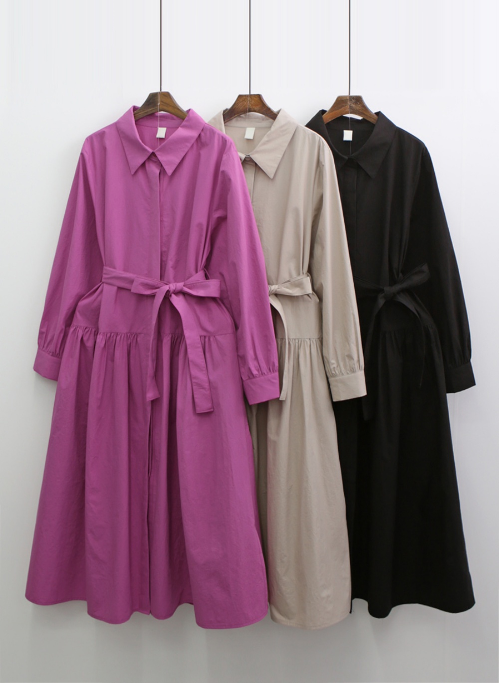 ストラップ付フレアシャツワンピース | 詳細画像13